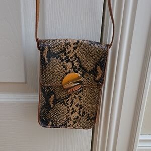Snakeskin Pattern Crossbody Bag